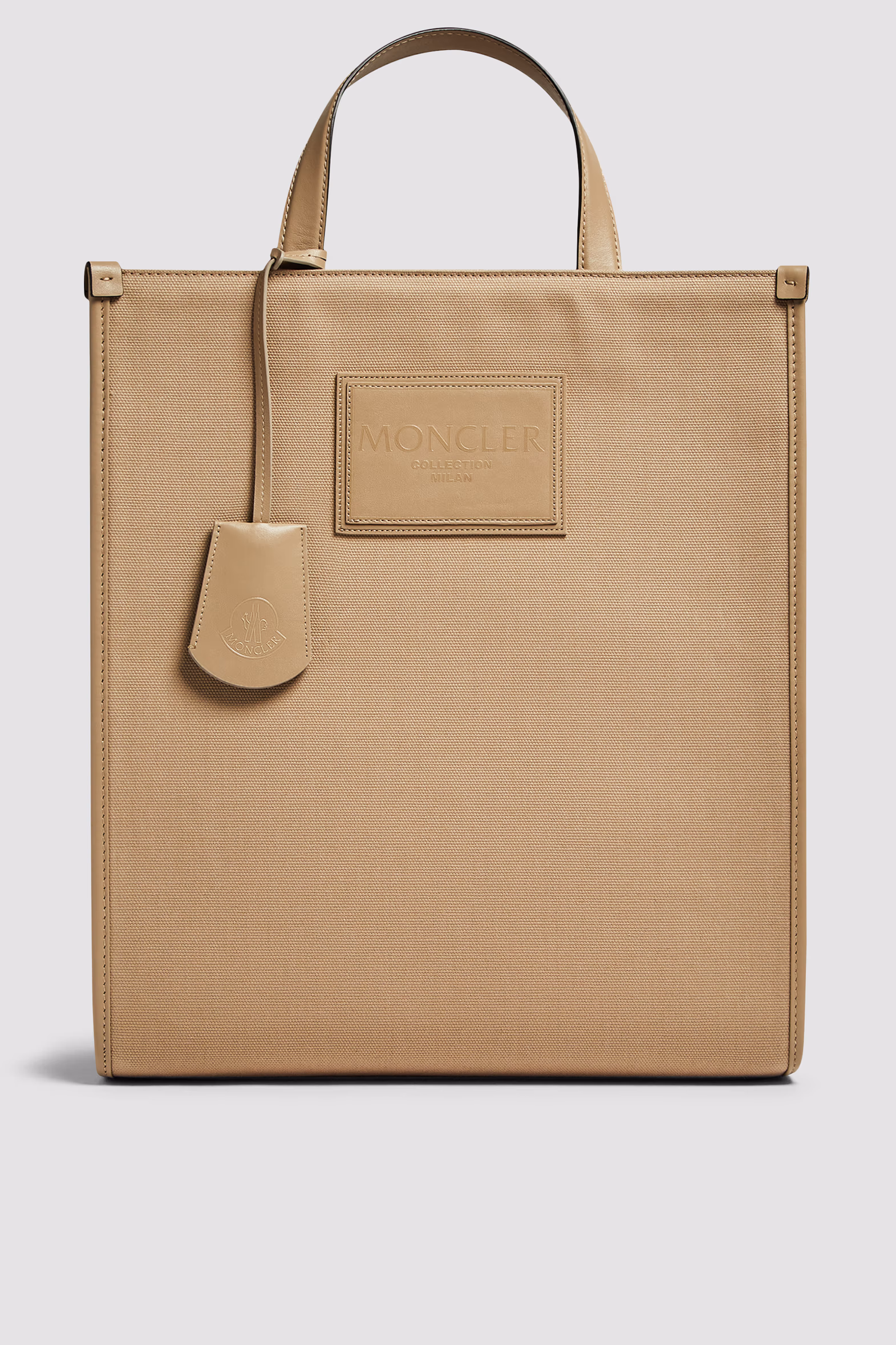 Bolso tote de lona con ribetes de piel Alanah Hombre Beige Moncler 0